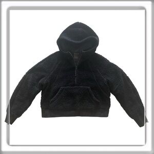 Lululemon Textured Fleece 1/2 Zip Hoodie Jacket Black Pocket Size Medium Large